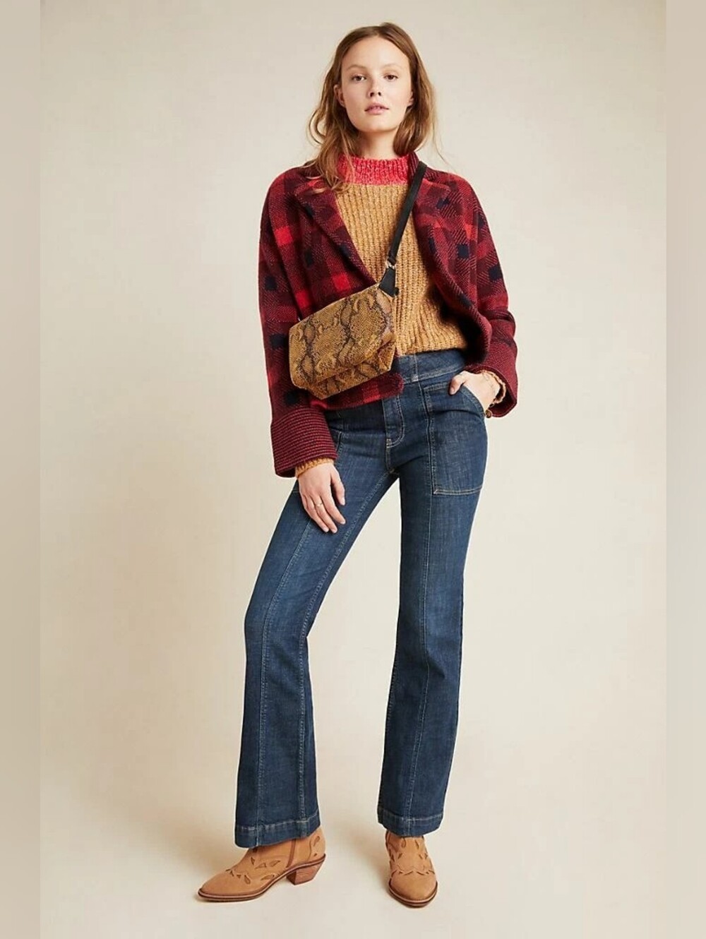 Pilcro and the Letterpress by Anthropologie High Rise Trouser Bootcut Jeans 26